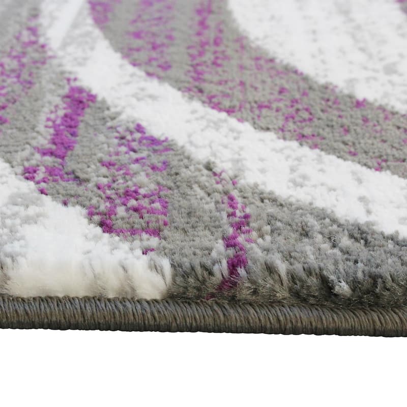 Modern Swirl Design Olefin Area Rug