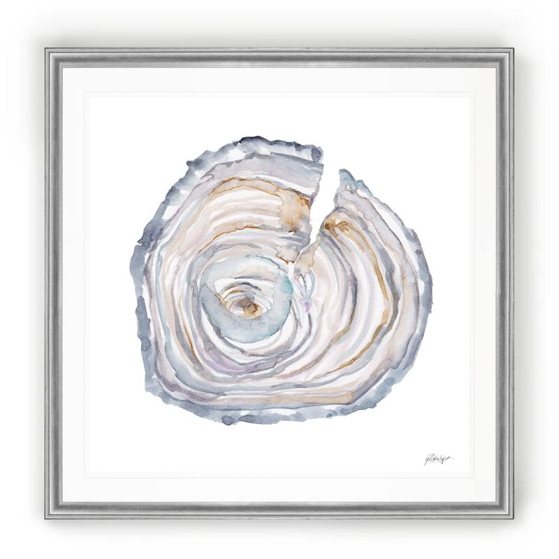 Watercolor Tree Ring II -Black Framed Print