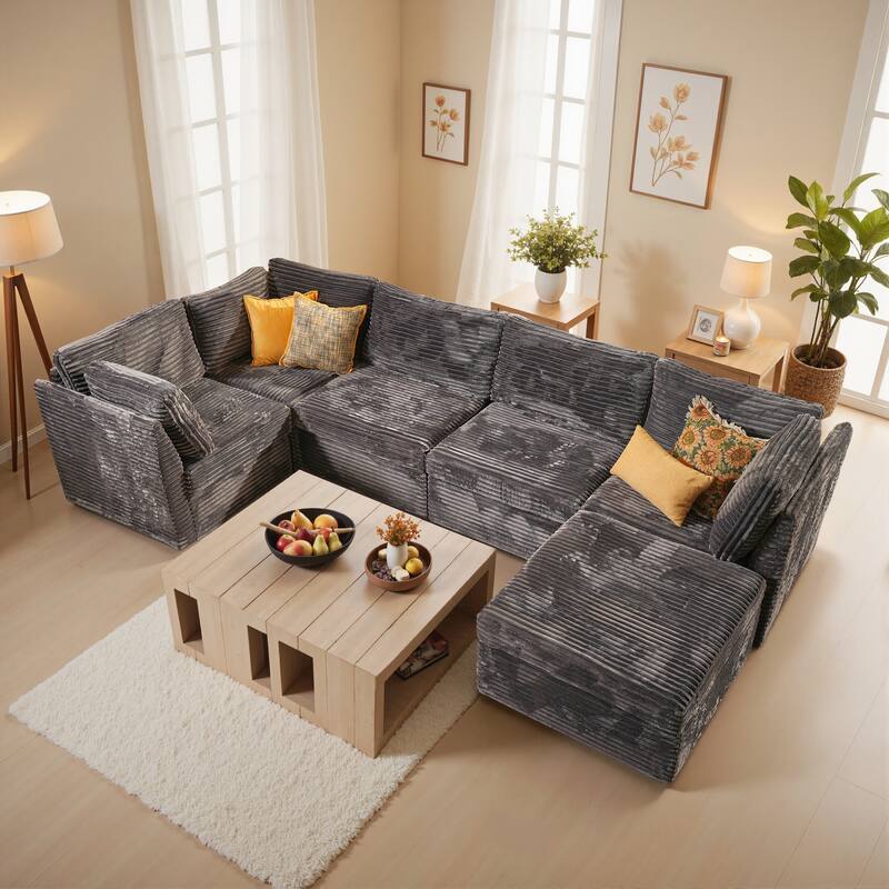 OVIOS Soft-Experience L-Shaped Sofa - PlushGrey