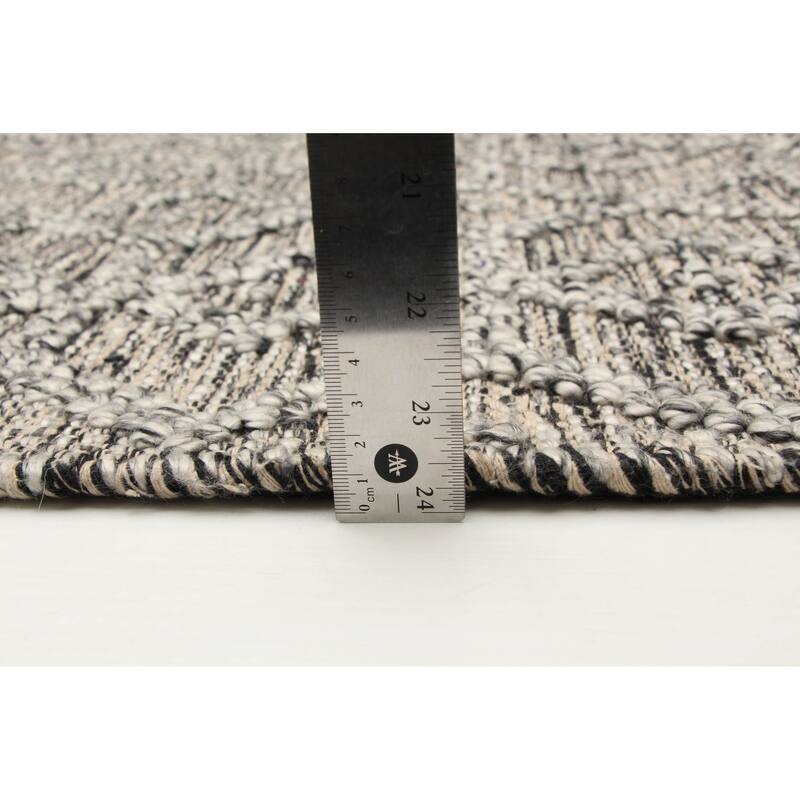 ECARPETGALLERY Braid weave Sienna Grey Wool Rug - 5'2 x 7'5