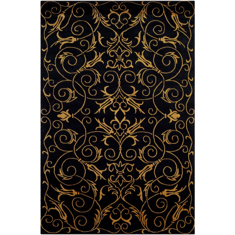 SAFAVIEH Couture Hand-knotted Tibetan Lilit Modern Wool Rug - 6' x 9' - Black