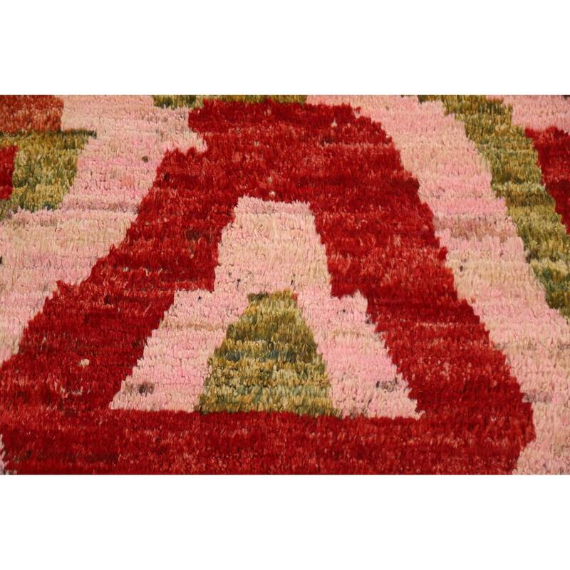 Hand Knotted Oriental 100% Wool Carpet Modern Abstract Multi-Colored Moroccan Area Rug - 8' 3'' X 5' 3''