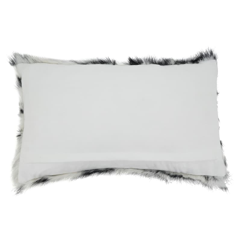 Zebra Design Goat Fur Poly-Filled Throw Pillow