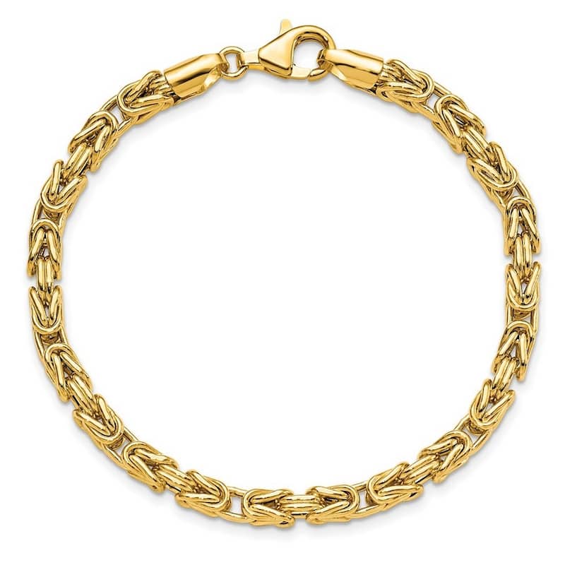 Curata 4.25mm 14k Gold Polished Fancy Link Bracelet 7.5 Inch