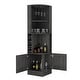 preview thumbnail 42 of 40, TUHOME Syrah Corner Bar Cabinet with 2-Doors and 8 Cubbies - N/A