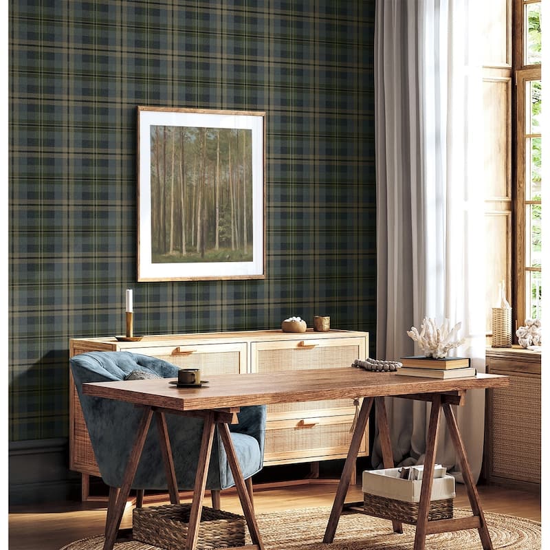 Harry & Grace Thornbury Tailored Plaid Peel and Stick Wallpaper