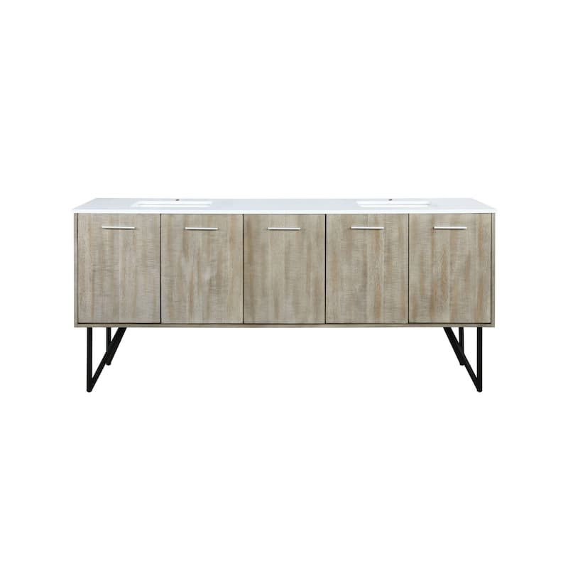 Lancy 80 in W x 20 in D Rustic Acacia Double Bath Vanity and White Quartz Top