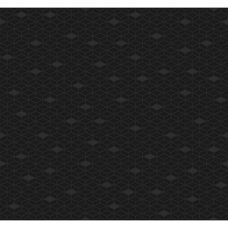Seabrook Designs Davy Diamond Geometric Unpasted Wallpaper - 27 in. W x 27 ft. L - Onyx & Metallic Charcoal