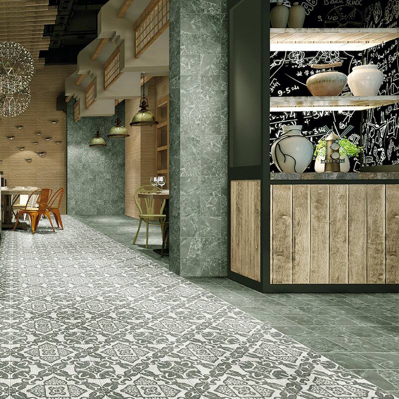 Merola Tile Versailles Emerald 7-7/8" x 7-7/8" Porcelain Floor and Wall Tile - Case (25 Tiles)