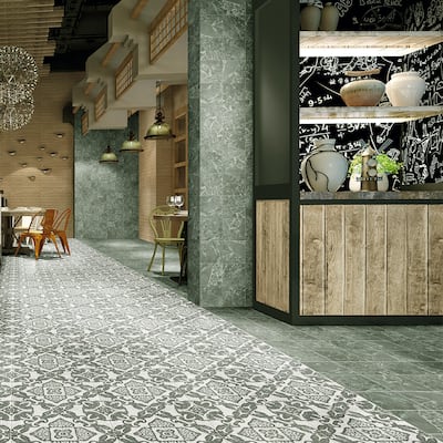 Merola Tile Versailles Emerald 7-7/8" x 7-7/8" Porcelain Floor and Wall Tile