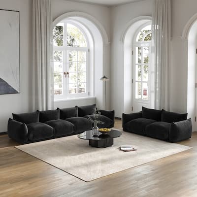 130" U-Shaped Sectional Sofa, Minimalist Chenille Modular Sofas Couches