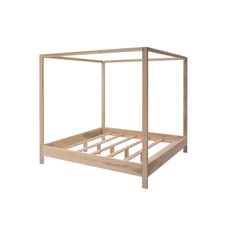 King Size Bed Platform Bed - Solid Wood Bed Frame - Modern Minimalist Design