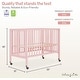 preview thumbnail 3 of 3, Dream On Me Quinn Full-Size Folding Crib - Blush Pink