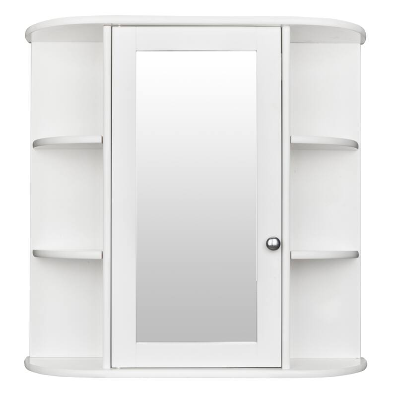 3-tier Shelf Single Door Mirror Bathroom Wall Mounted Cabinet