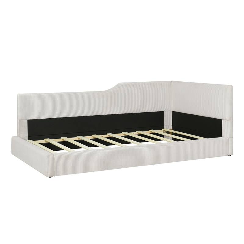 Upholstered L-Shaped Daybed for Relaxing and Hosting,Perfect for Various Home Decor Styles