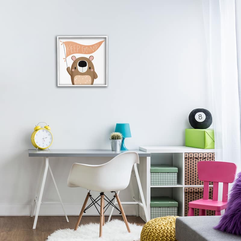Stupell Motivational Bear Keep Going Framed Giclee Art Design By Sarah Hickman