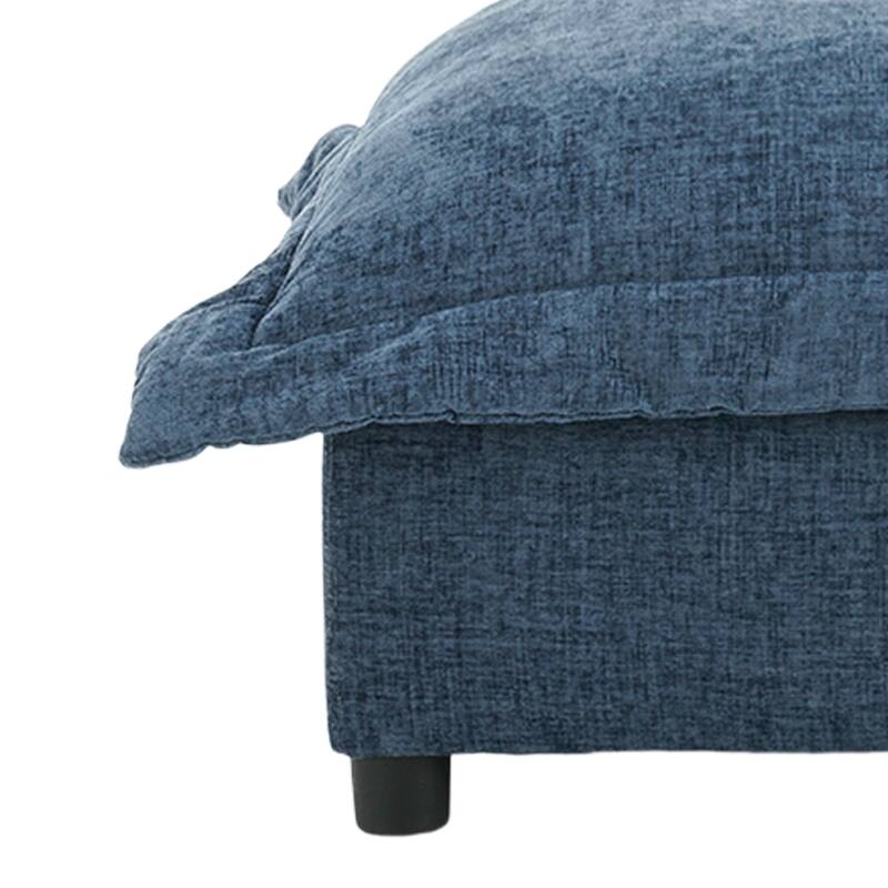 Modern Chenille Cloud Accent Ottoman