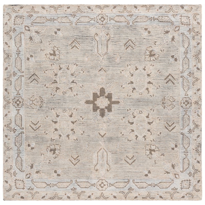 SAFAVIEH Handmade Kenya Gianina Rug - 7' Square - Beige/Ivory