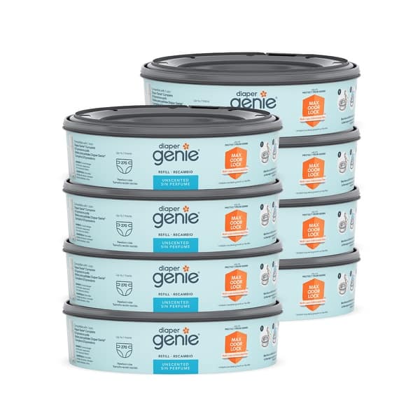 slide 2 of 10, Diaper Genie Unscented Round Refill - 8 pk Blue