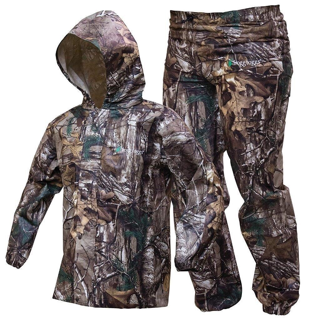 Frogg Toggs Youth Realtree Edge Camo Rain Suit Kids Polly Woggs