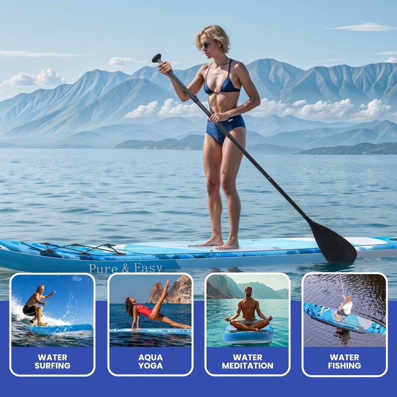 Inflatable Stand Up Paddle Boards with Premium SUP Paddle Board Accessories, Wide Stable Design, Non-Slip Comfort Deck