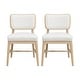 preview thumbnail 5 of 18, Christopher Knight Home - Dining Chair Wood and Rattan with Upholstered Seat, Armless Design, Breathable Cane Back
