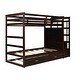 preview thumbnail 18 of 25, Solid Pine Twin over Twin Bunk Bed with Trundle & Staircase & Storage Drawers