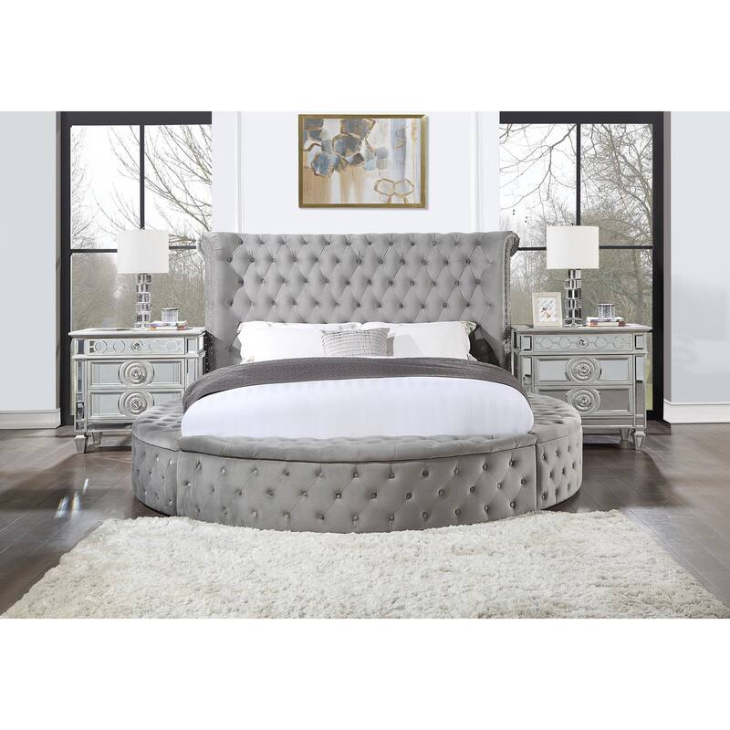 Rufus Grey Platform Bed with Storage
