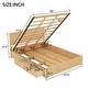 preview thumbnail 3 of 10, Queen Size Wood Platform Bed with Underneath Storage and 2-Drawers, Wood Color