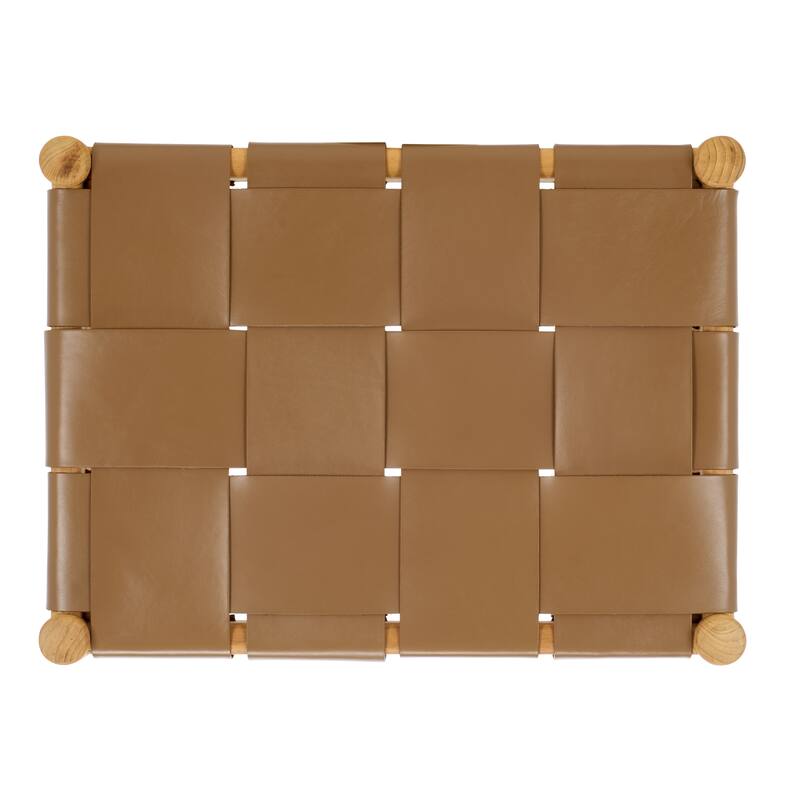 SAFAVIEH Couture Devnie Solid Woven Ottoman, Fully Assembled