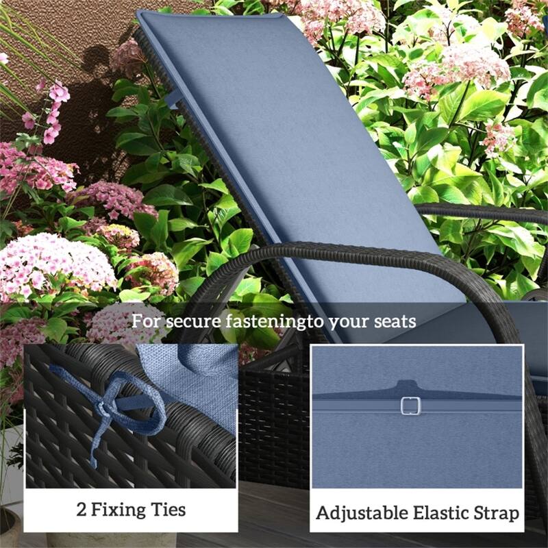 Polyester Foam Outdoor Lounge Chair Cushions Set of 2 - 76" L x 22.8" W x 2.4" D