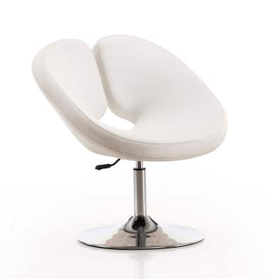 Manhattan Comfort Perch Polished Chrome Wool Blend Adjustable Chair