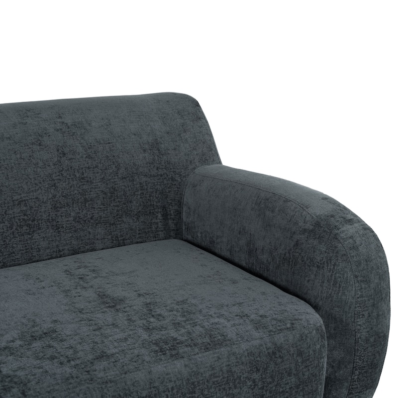 Streamlined Sofa with Curved Design and Extra-Large Seat Depth for Living Room or Guest Room