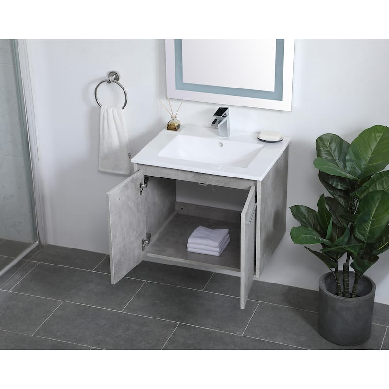 Mosaic 24 - 36 Inch Single Bathroom Vanity - Concrete Grey - 24 Inches