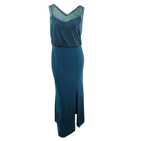 adrianna papell plus size beaded gown