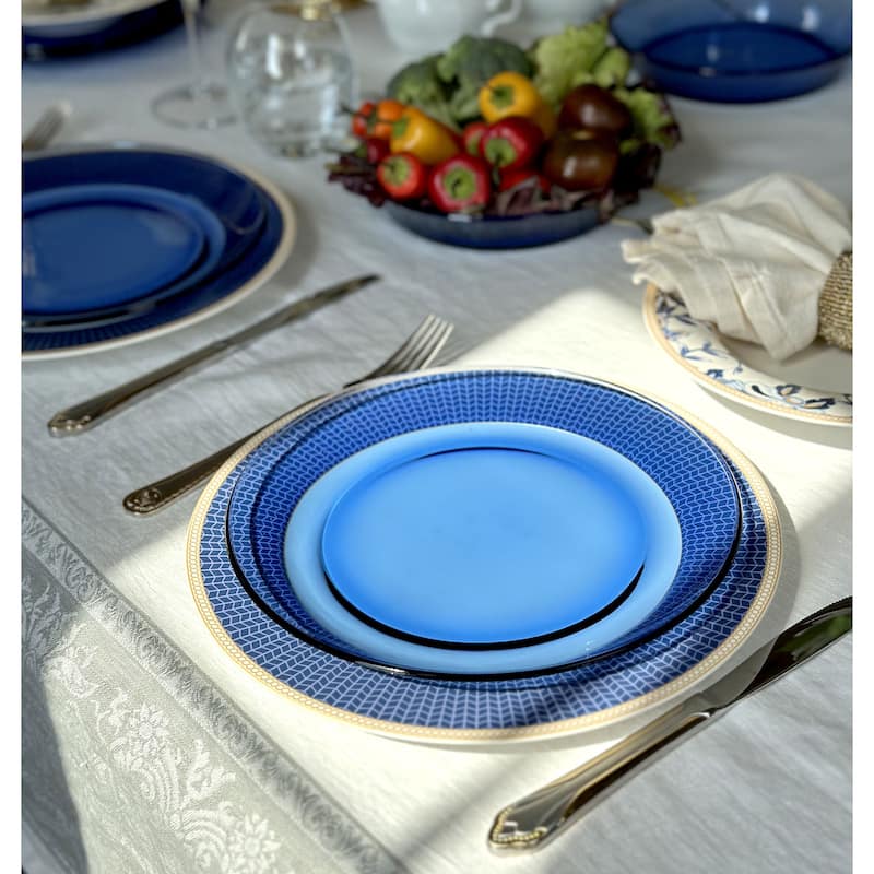 STP Goods 9.2" Borosilicate Glass Dinner Plate Set of 4 - 9.25x0.9"