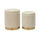 preview thumbnail 2 of 4, Channeled Cream Storage Ottomans - Set of 2