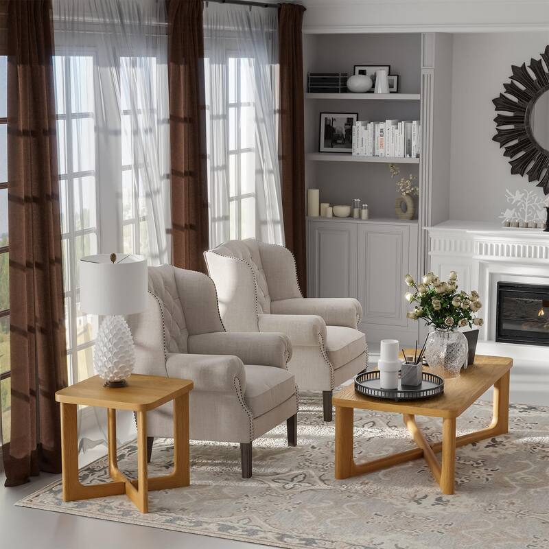 Solid Wood Side Table End Table 24'' - 24*24