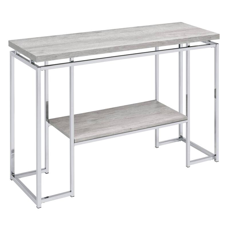 Anmytek Light Gray Console Table with Metal Frame Modern Entryway and Living Room Storage Shelf