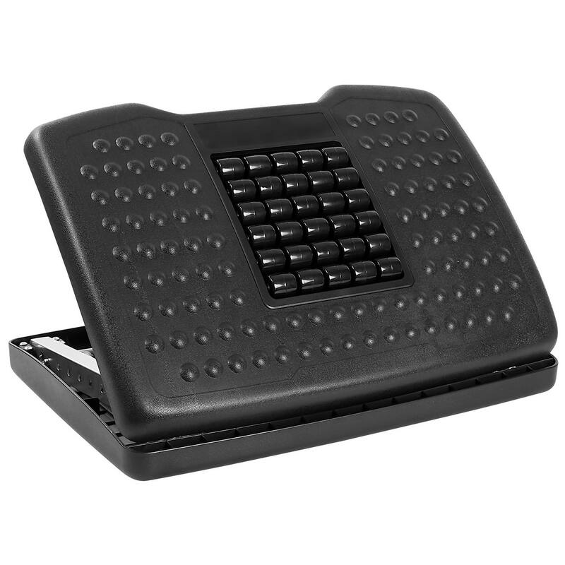 Mount-It! Under Desk Footrest, Adjustable Angle and Massaging Rollers, 18" x 13" - - Black