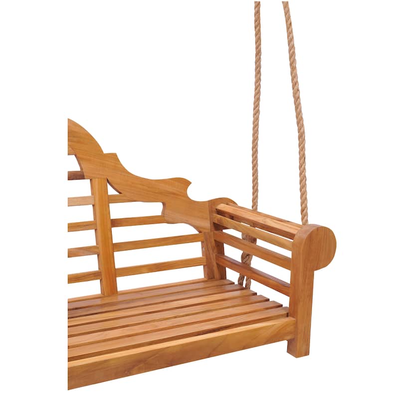 Chic Teak Lutyens Teak Wood Double Outdoor Porch Swing, 66 inch