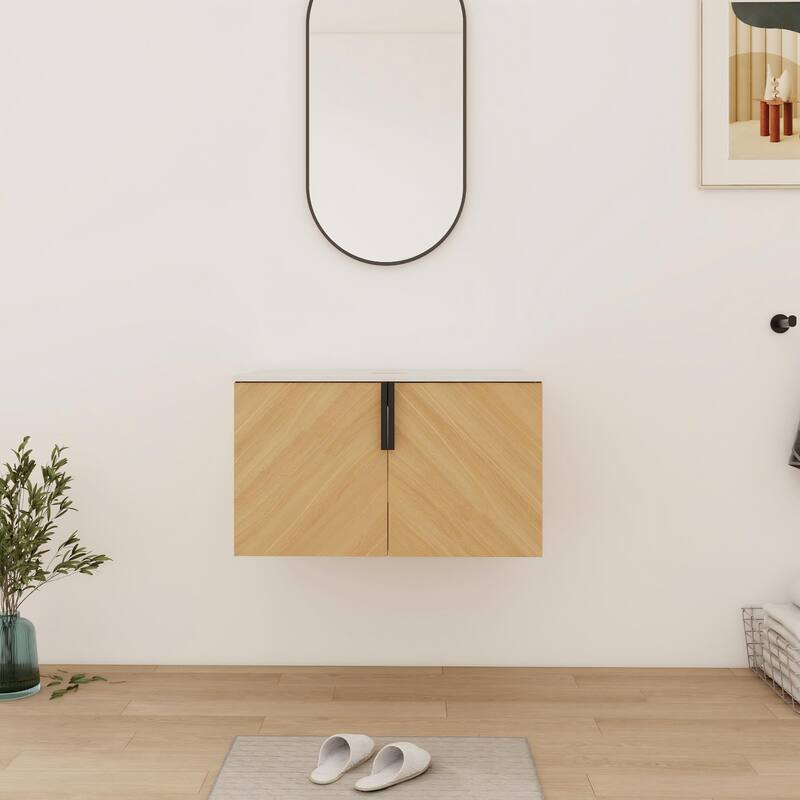 Bathroom Vanity With Sink In 30/36 Inch, Floating Bathroom Vanity With 2 Soft Close Doors