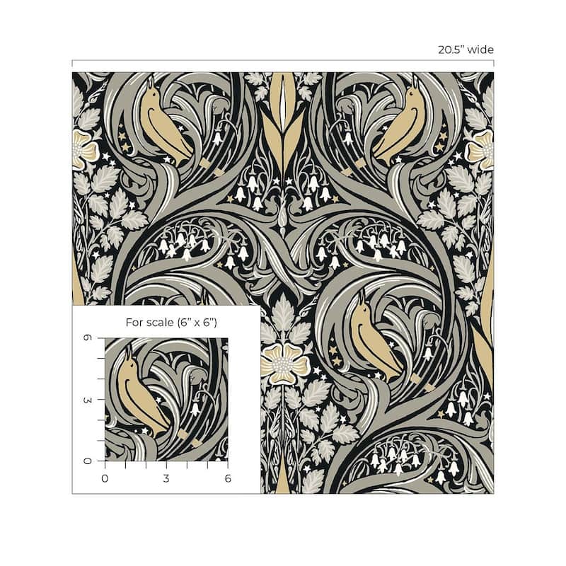 NextWall Bird Ogee Peel and Stick Wallpaper