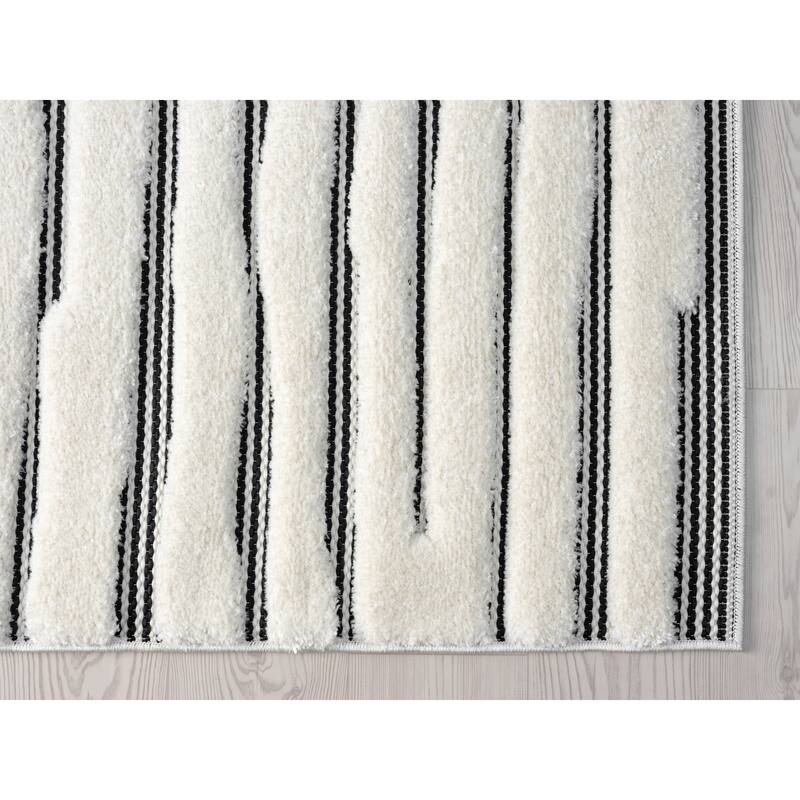 Natural Collection Modern Abstract Cream Area Rug