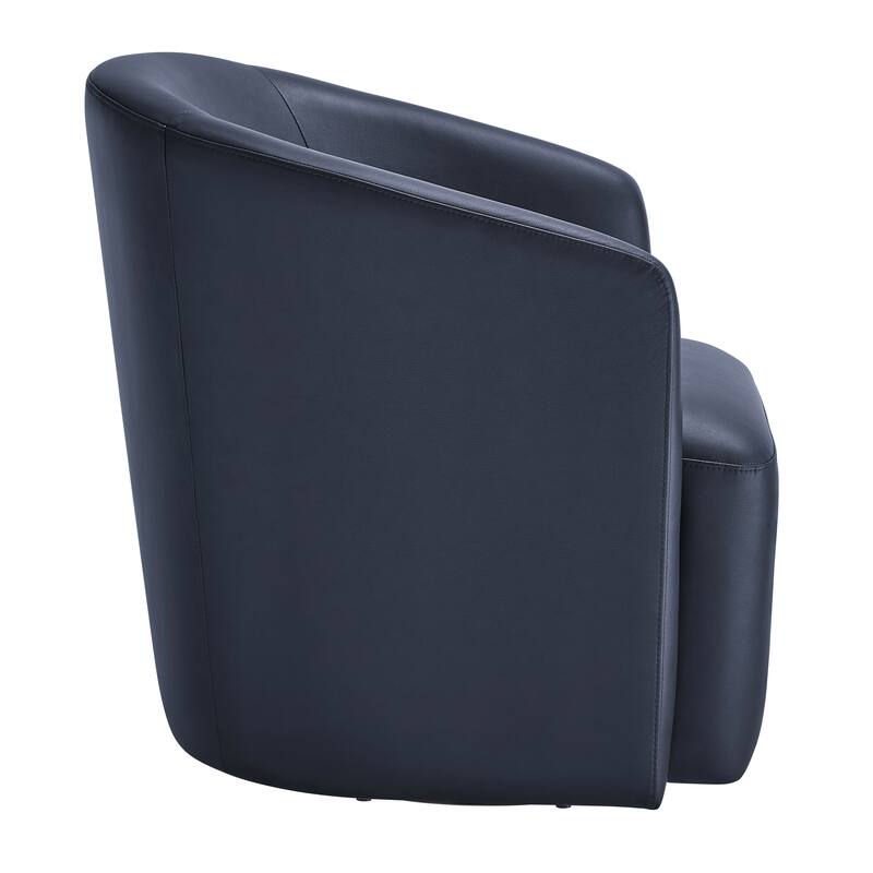 Leather Swivel Barrel Chair 30 Inch Compact 360 Degree