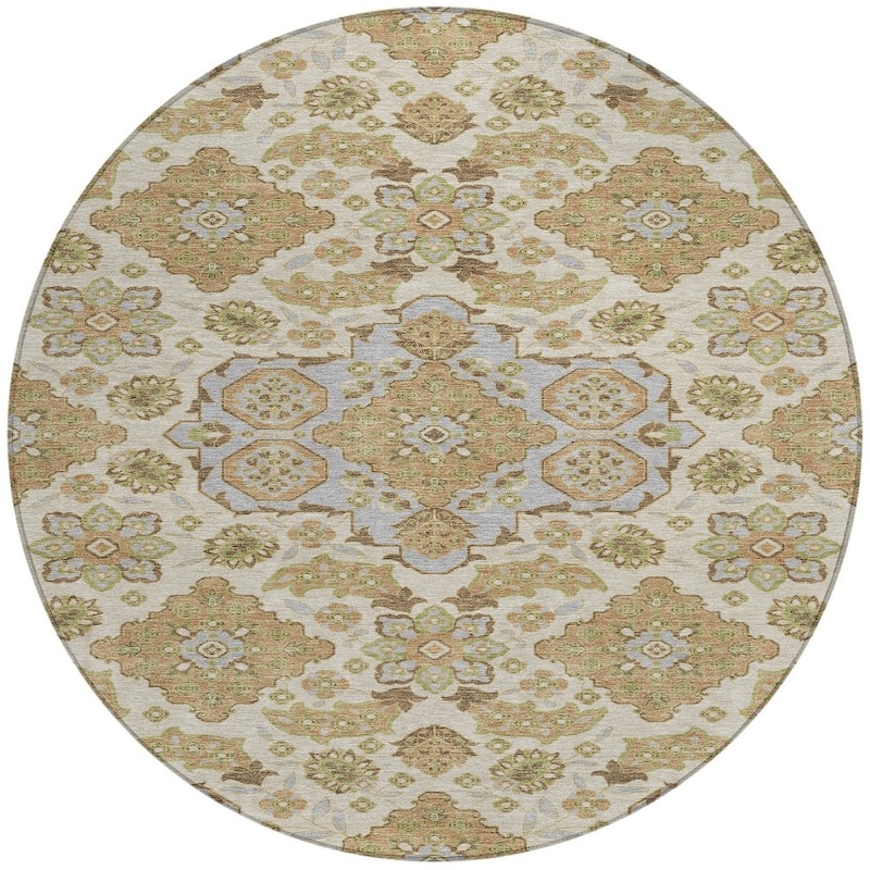 HomeRoots Medallion Traditional Rectangle Outdoor Rug