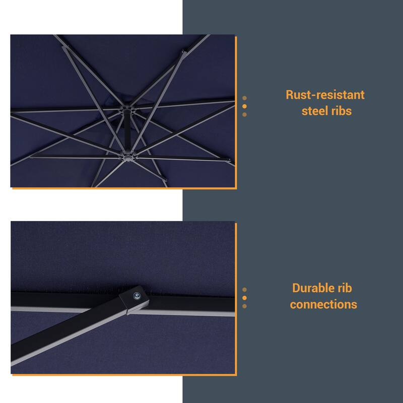 BONOSUKI 8.2Ft Outdoor Offset Umbrella w/Steel Frame,Angle Adjustment