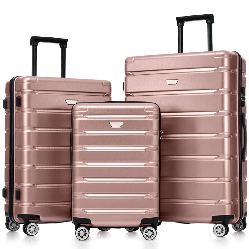 Stylish 3 Piece Hardshell Luggage Set with TSA Lock, Spinner Wheels and Spacious Interior for Travel