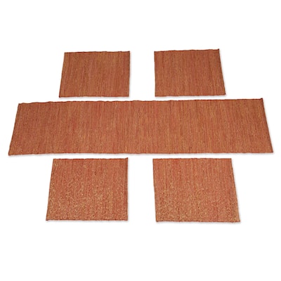 Novica Handmade Warm Aroma Cotton Blend Table Runner And Placemats (5 Pieces)