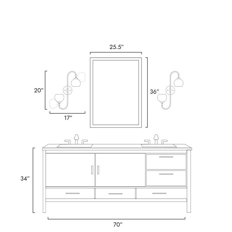 Modern Black Gold 2-Light Metal Dome Wall Sconces Dimmable Bathroom Vanity Lights
